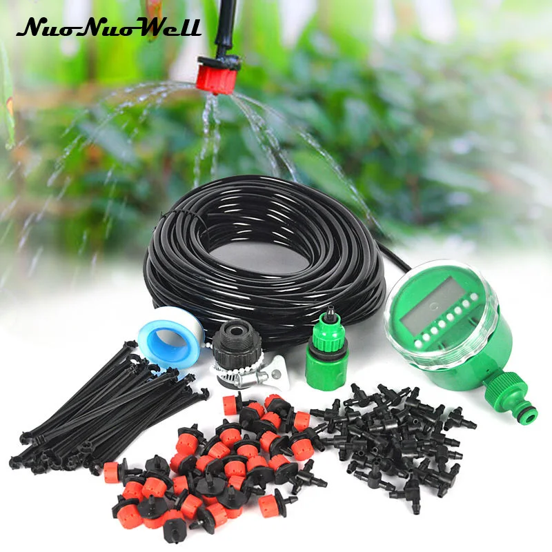 Micro Drip Irrigation System, Plant Auto Timer, Self-Watering Garden Hose Kits, DIY, 4mm, 25m