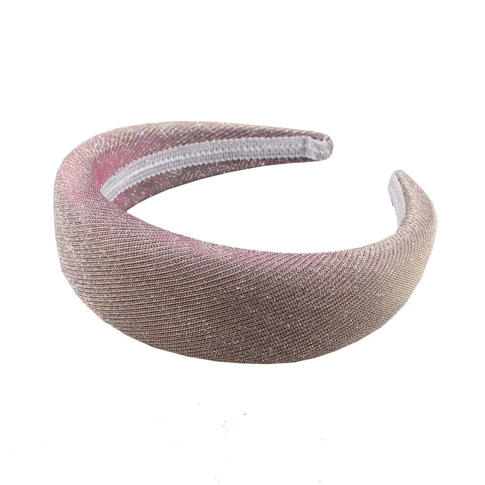 Silver Glitterฟองน้ำหนากำมะหยี่Hairbands Headbandsสำหรับผู้หญิงHead Bands Headwearแฟชั่นMarronผมอุปกรณ์เสริม