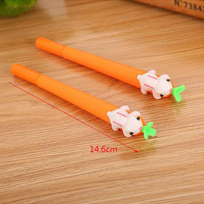 New Korean Fashion Animal Image Game Creative White Rabbit Love Carrot Student Black Neutral Office Pen Signature Pen Stationery