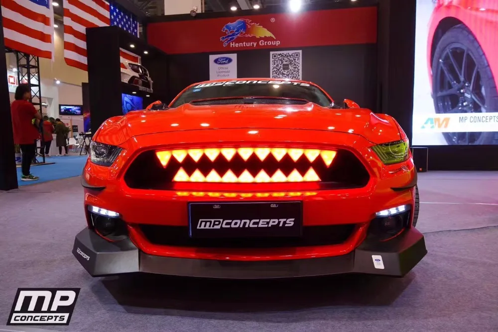 Fit for  Ford Mustang 15-17 LED middle tooth grills grille