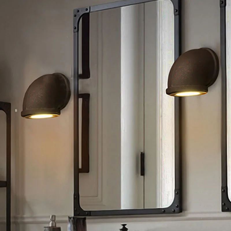Nordic Loft Industrial Feng Shui Pipe Wall Lamp, Retro LED Wall Lamp, Creative Restaurant Cafe Net Coffee Aisle Wall Light