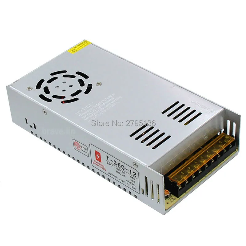 AC 110V 220V to DC 12V 30A 360W Lighting Transformers Regulated Switching Power Supply Driver For 5050 3528 RGB led Strip Light