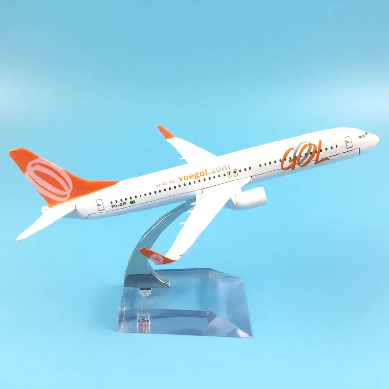 16cm Alloy Metal Model Plane Brazil Air GOL Airlines Boeing 737 B737 800 Airways Aircraft Airplane Model w Stand Gift