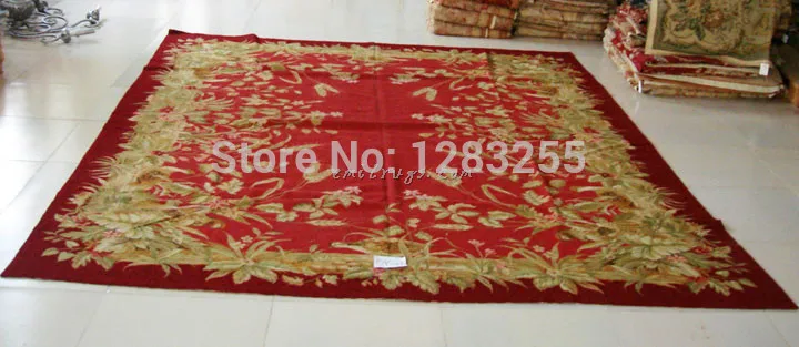 

Antique European Point Carpet Handmade French Auburn Pine Foot 100% Wool Carpet Woven Sofa Floor Use Museum