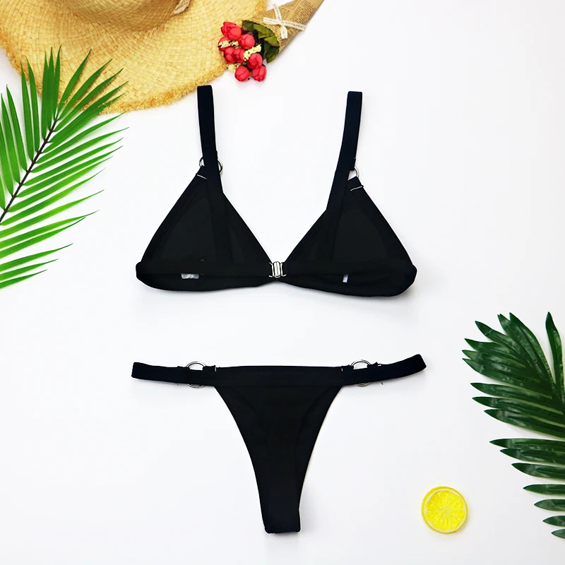 Maillot de bain Sexy solide pour femmes, soutien-gorge Push Up, col licou, Bikini brésilien, vêtements pour la plage, nouvelle collection 2019, 3606