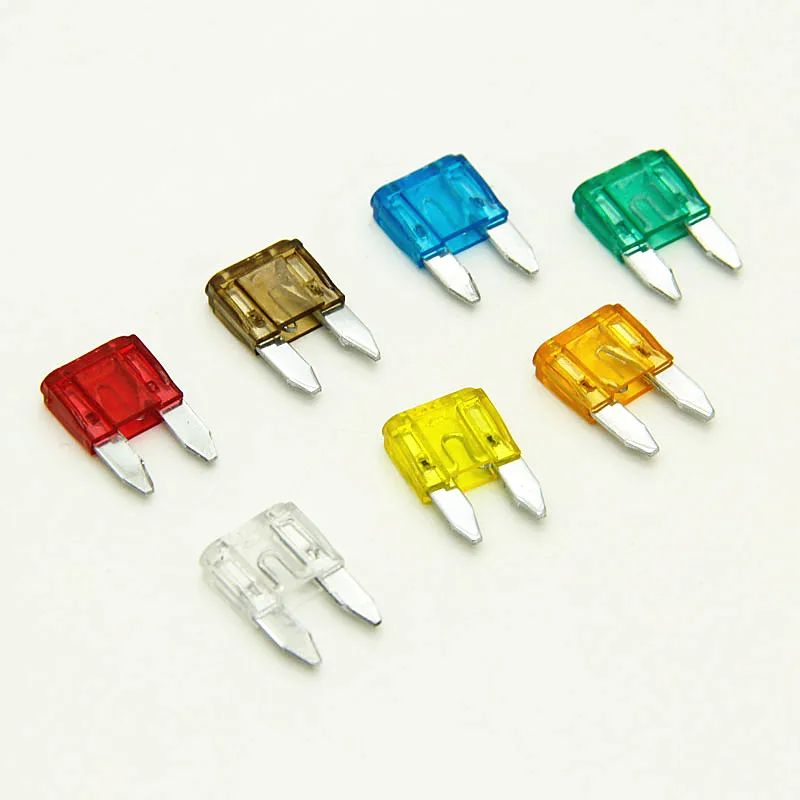 500pcs (5 boxes) Mixed Mini Blade Fuse Zinc Alloy Plastic Material 5A 10A 15A 20A 25 30A