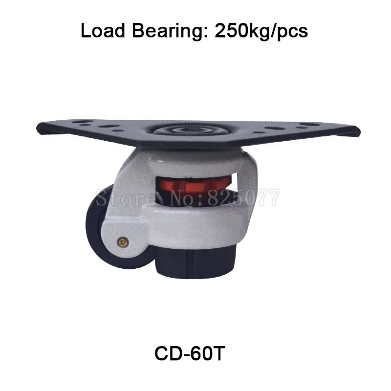 4PCS CD-60T Level Adjustment Nylon Wheel and Triangular Plate Leveling Caster Industrial Casters Load Bearing 250kg/pcs JF1526