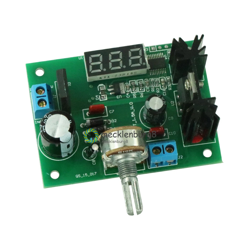 AC/DC-DC LM317 Adjustable Voltage Regulator Step Down Power Supply Module With LED Meter Voltmeter Buck for Arduino 2A Max