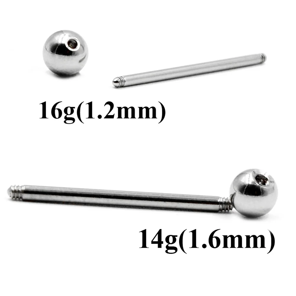 Showlove-Stainless Steel Replacement Accessories shaft replacement Straight Barbell Bar Tongue Lip Ear Ring Piercing Jewelry