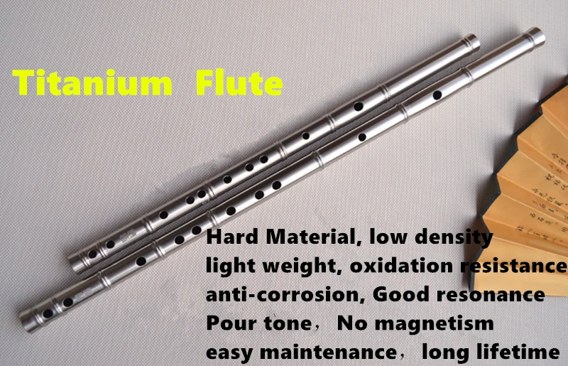 Titanium Metal Flute CDEFG Key Imitation Bamboo Joint Flauta Profissional Music Instrument Self-defense Weapon Metal flute