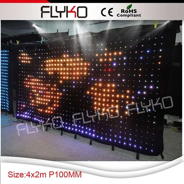 Free Shipping popular design indoor fireproof led video curtain