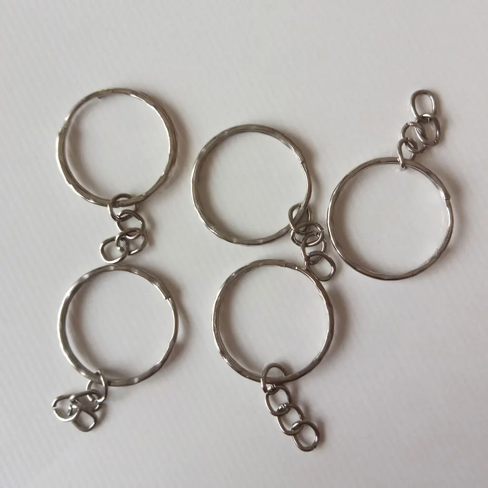 

500pcs Diameter 25mm Silver Key Chains Round Split Keyrings Jewelry Keychain Key Ring Connector Diy Accessories