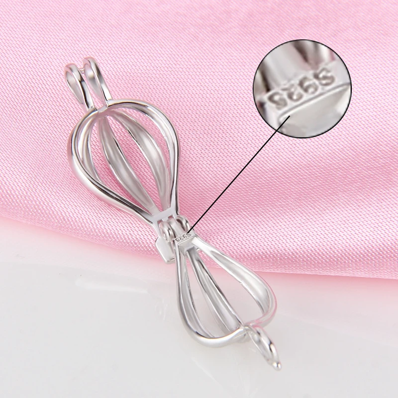 CLUCI 925 Sterling Silver Pendant Jewelry Hot Air Balloon Shaped Women Gift Jewelry 925 Sterling Silver Pearl Locket SC224SB