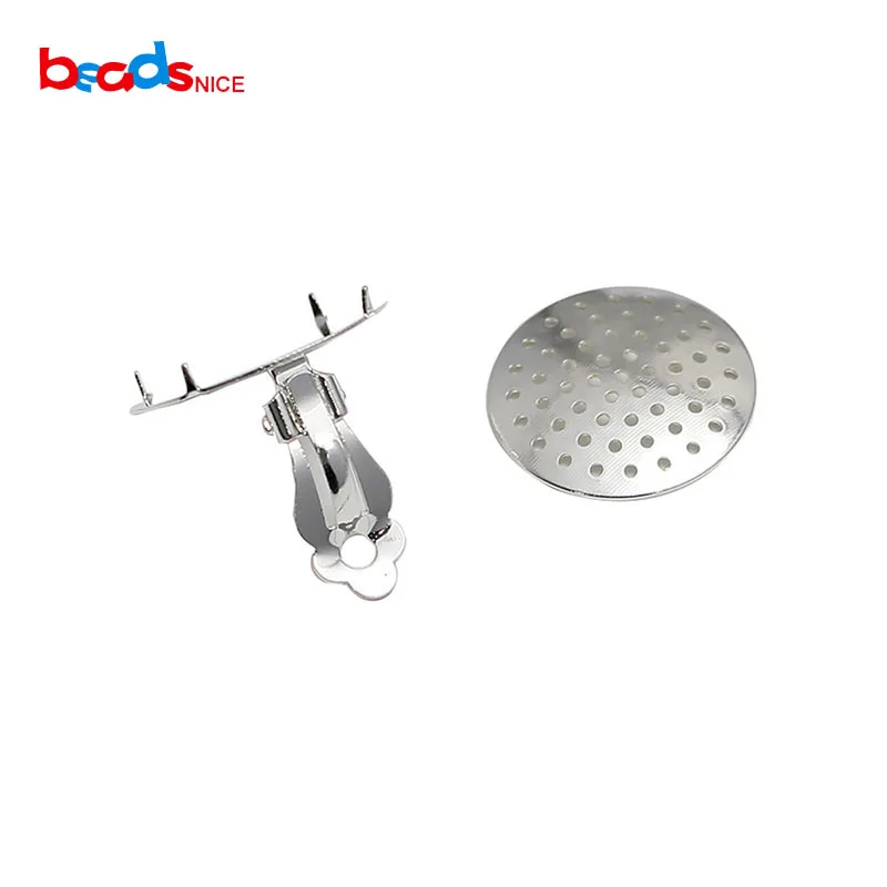 

Beadsnice ID37616E Flat Round Tray Brass Cabochon Setting Earring Setting Components Clip-on Earring Findings