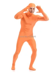 New Open Hodd Orange Spandex Zentai Suit Spandex Bodysuit