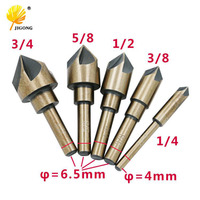 5pcs Industrial Countersink Drill Bit Set 5 Flutes Counter Sink Woodworking Drill Bits Metal Working Chamfer Chamfering Cutter