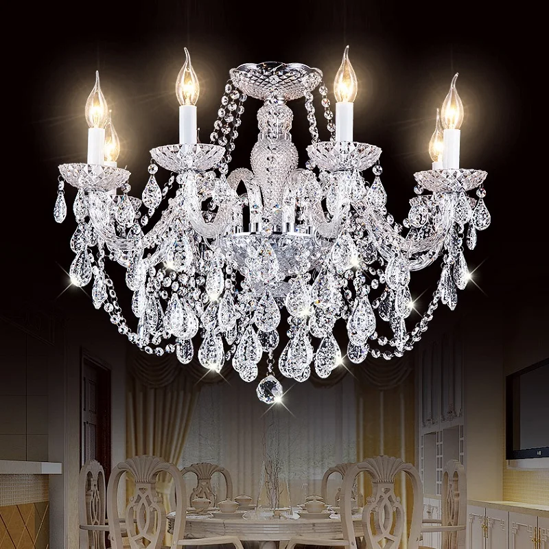 Luxury New K9 3/6/8/10/15/18 Arm Modern Crystal  Lustres De Cristal Lamps Chandeliers AC110V/220V Home Decoration Lighting