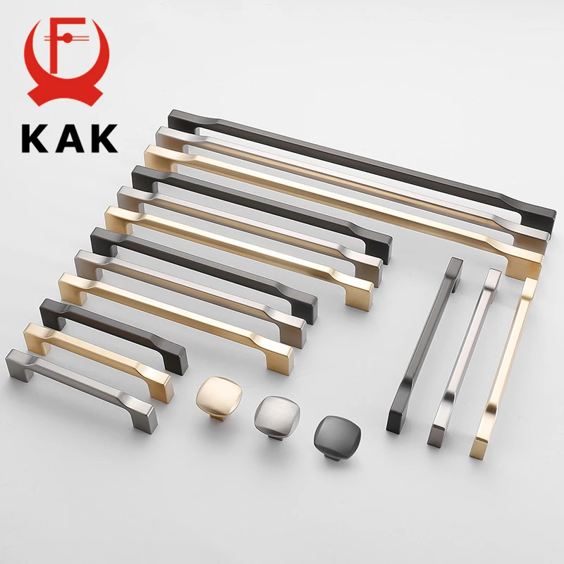 KAK Zinc Alloy Pearl Gray Gold Cabinet Handles Solid Drawer Knobs Kitchen Cupboard Door Pulls Furniture Handle Cabinet Hardware