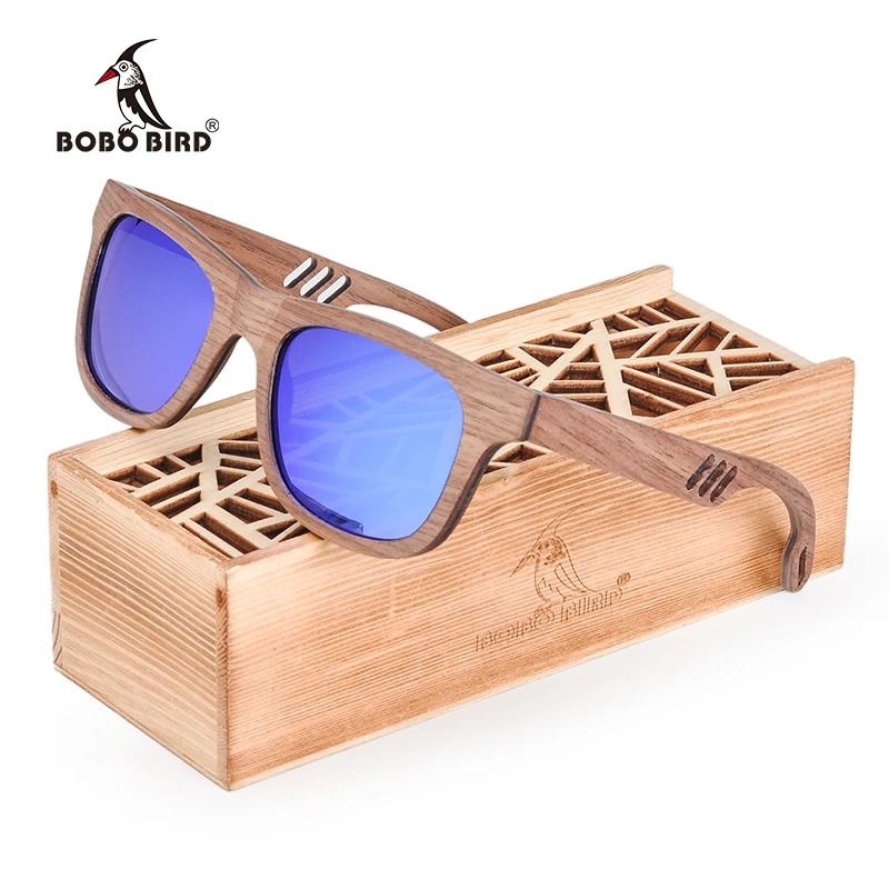 

BOBO BIRD Wood Women Sunglasses Men oculos de sol feminino Sun Glasses in Wooden Gift Box lentes de sol mujer V-AG029