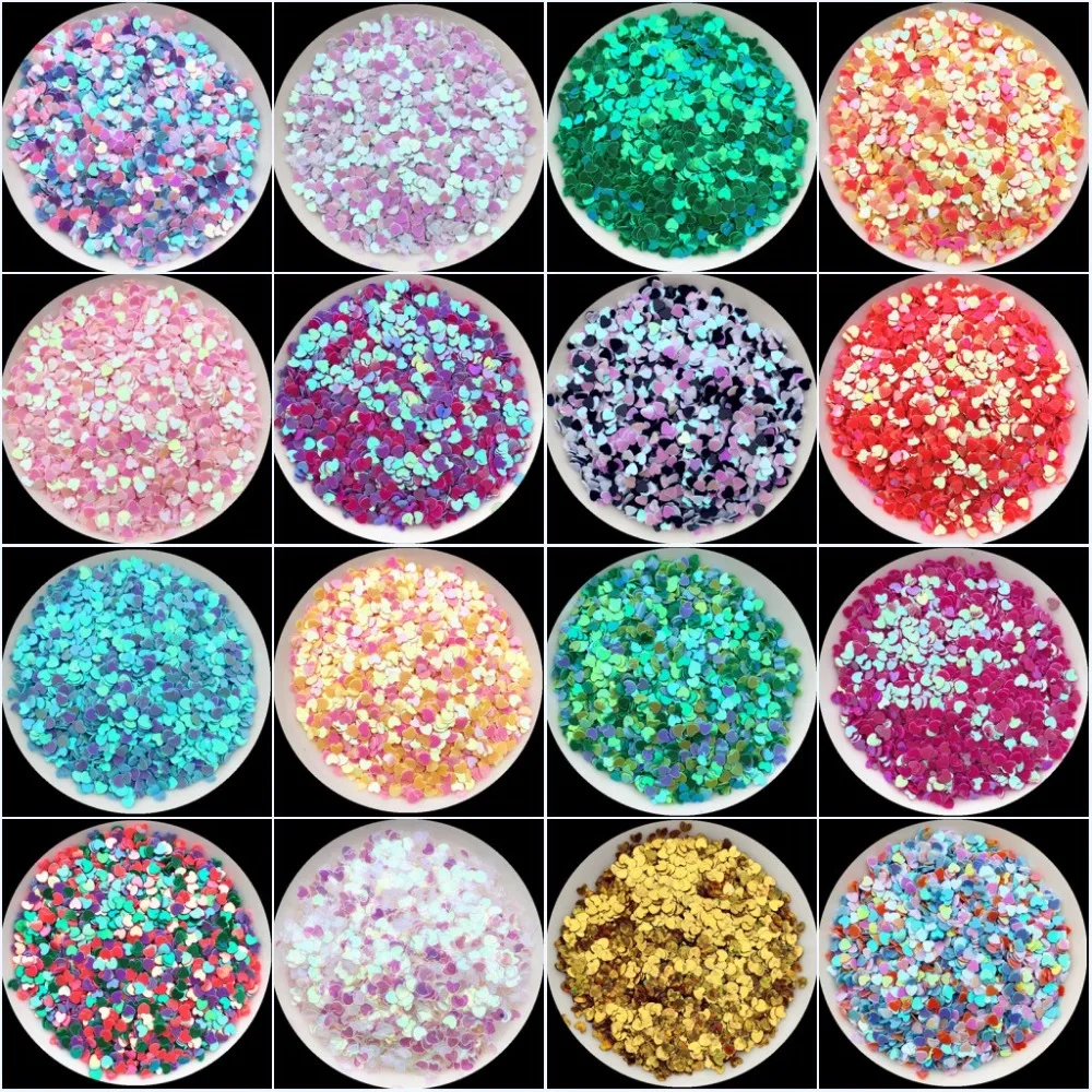 Fashion nail Sequins 20g 3mm Love Heart Shape loose Sequins for Nails Arts manicure/sewing Craft/wedding decoration confetti