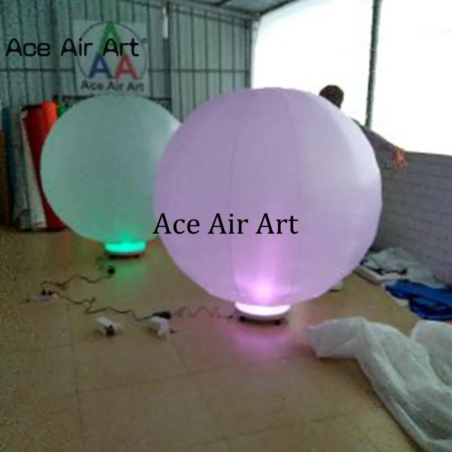 Popular LED Inflatable Ground Ball 1m H Air Balloon Globular Model for Stage and Party Decoration