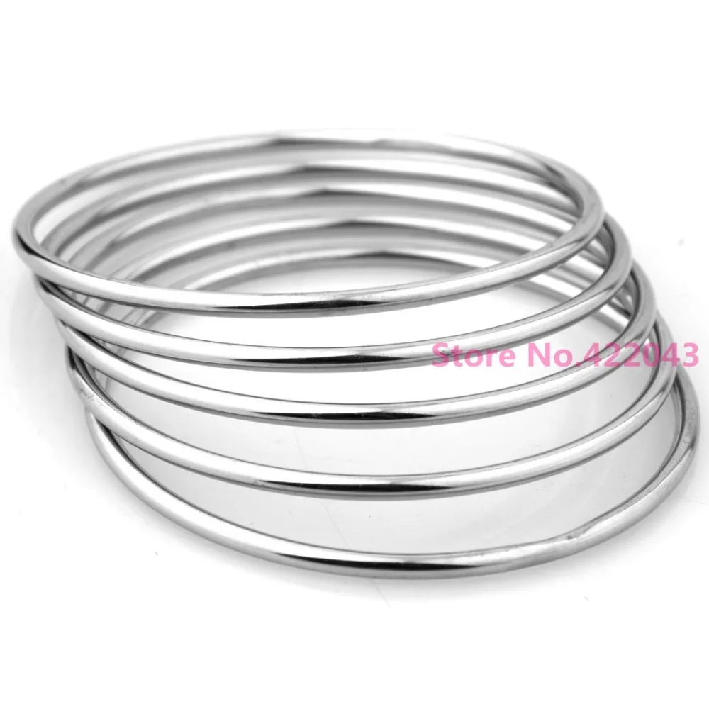 High quality Silver Or  Gold  color Jewelry 316L Stainless Steel Luxury Brand Stylish Round Womens 5pcs/Set Bangle Bracelet