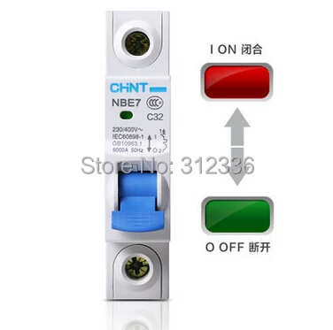 Free Shipping  C32 1P 32A small air switch unipolar  circuit breaker Electric shock protection domestic C type