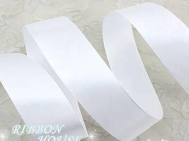 Hot Sale White Retail 25 Yards 40mm 4cm Width Satin Ribbon Bow Wedding Party Craft Decoration Gift Christmas Ribbons Wholesale