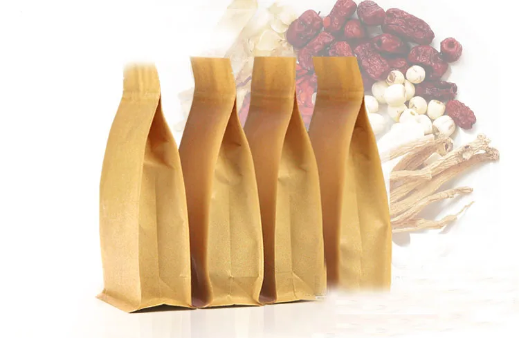 14*24+6 20pcs stand up brown Ziplock kraft paper bags boxes recyclable for wedding/Gift/Jewelry/Food/Candy Package Paper Box