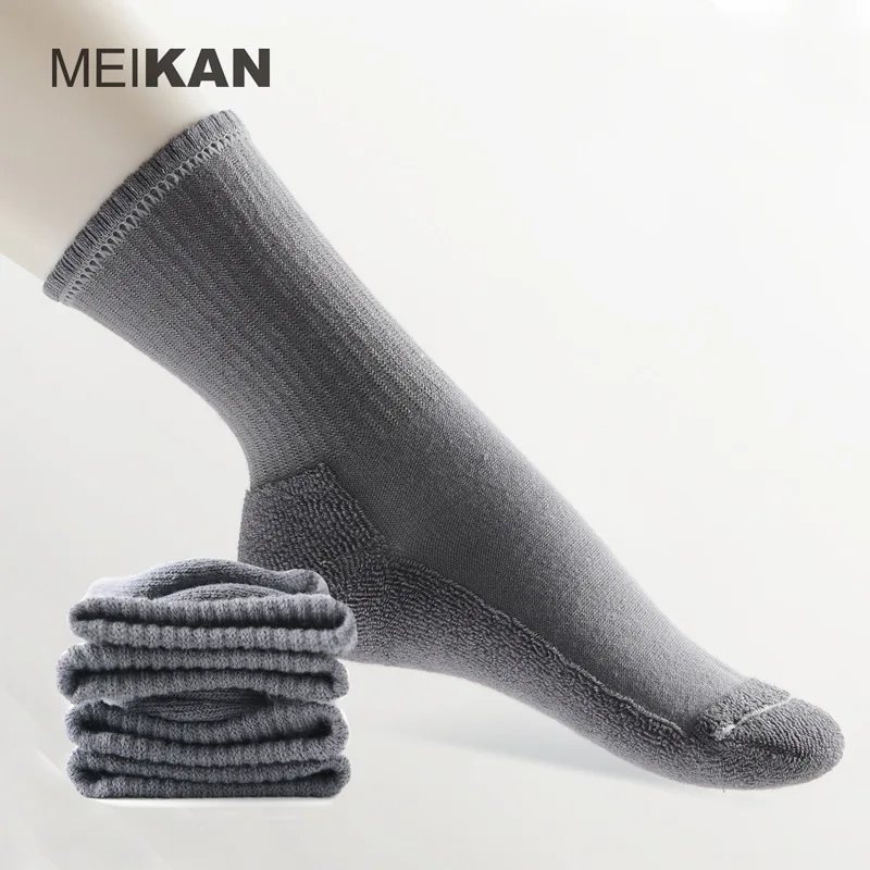 MK1225 MEIKANG Brand Colorful Combed Cotton Terry Socks Mid-calf Socks for Men/Women/Kids Warm Breathable High-Quality 6 Pairs
