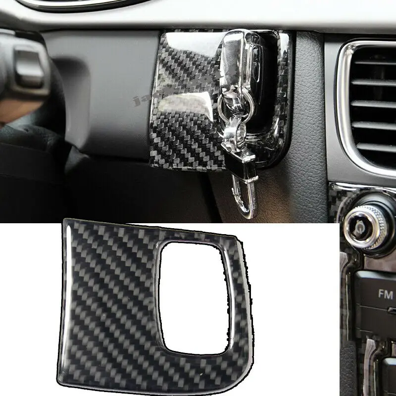 1PCS Real carbon fiber Car Key Hole Panel Decor Frame For Audi A4 A5 2009-2015