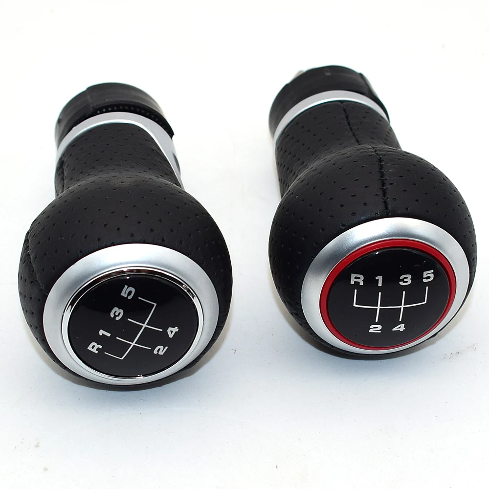 Car 5 6 Speed Leather Gear Shift Knob Black For Audi A4 S4 B8 8K A5 8T Q5 8R S Line 2007-2015