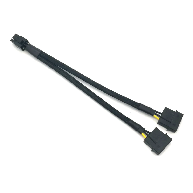 Angitu 100pcs/lot Dual IDE Molex 4Pin to PCI-E 6Pin Male GPU Power Adapter Cable