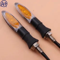 1pair 12V 3LED Motorcycle Motorbike Turn Signal Indicators Blinker Amber Yellow Light Lamp Universal For Honda Yamaha Harley