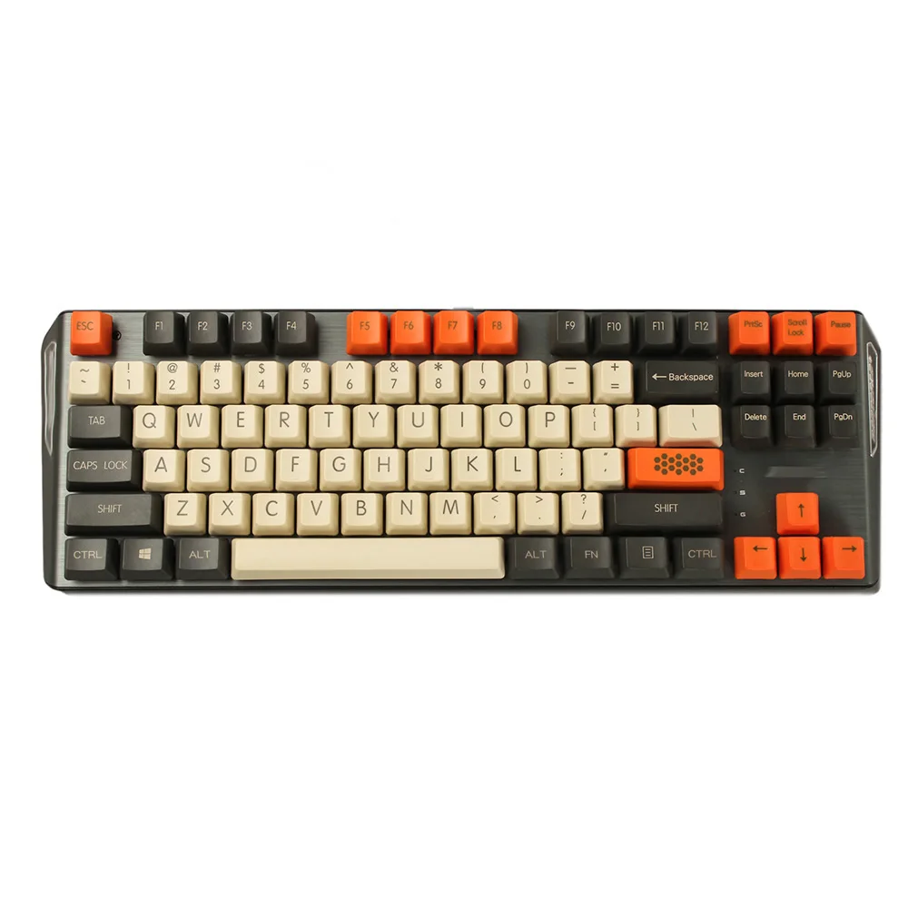 YMDK Carbon 61 87 104 Top Print Blank Keyset Thick PBT OEM Profile Keycaps Suitable For MX Mechanical Keyboard