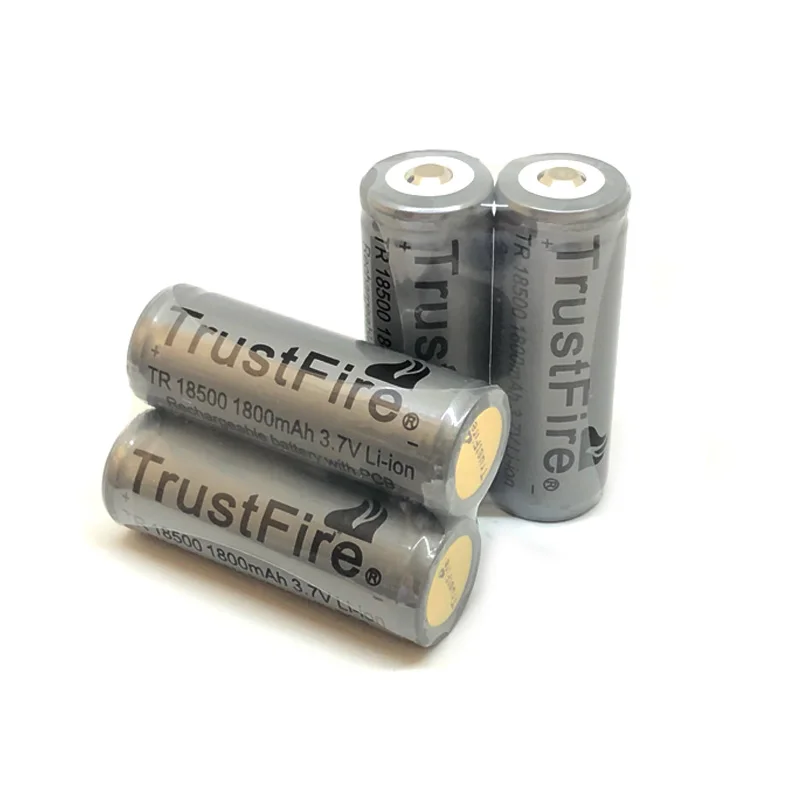 

10pcs/lot TrustFire TR 18500 1800mAh 3.7V Rechargeable Lithium Protected Battery Camera Flashlight Torch Batteries Cell with PCB