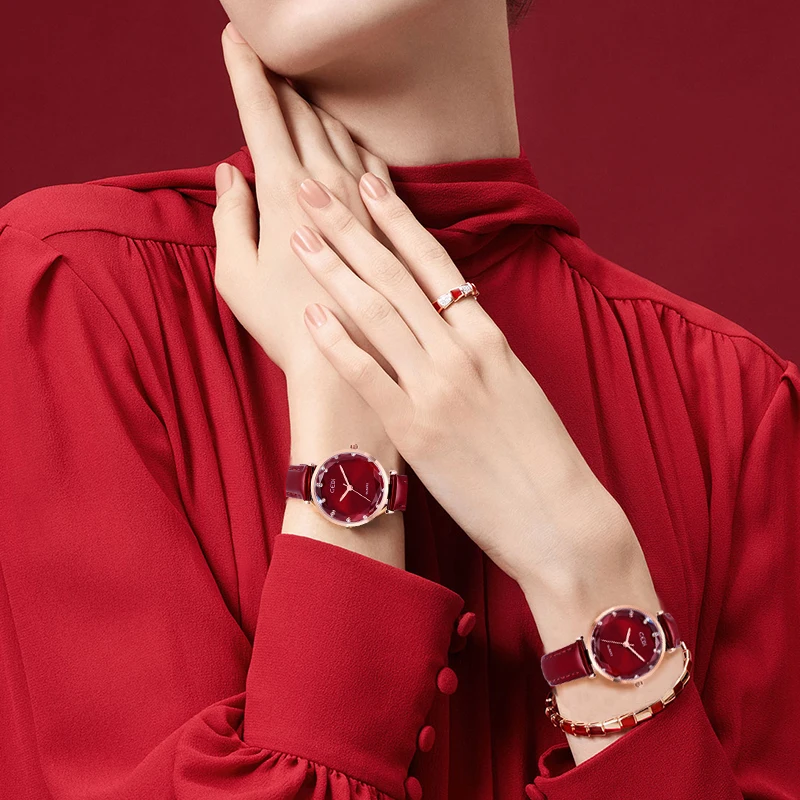 GEDI-ساعات نسائية من الجلد ، كوارتز ، بسوار غير رسمي ، 2019