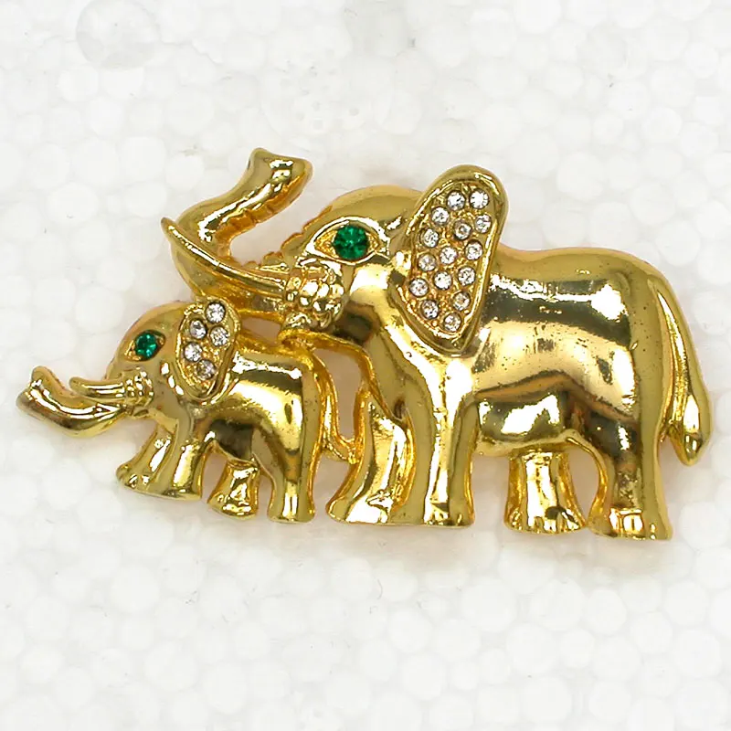 60pcs/lot Mixed Color (Can Notes Color) Wholesale Animal Brooch Rhinestone Elephant Pin brooches C102101