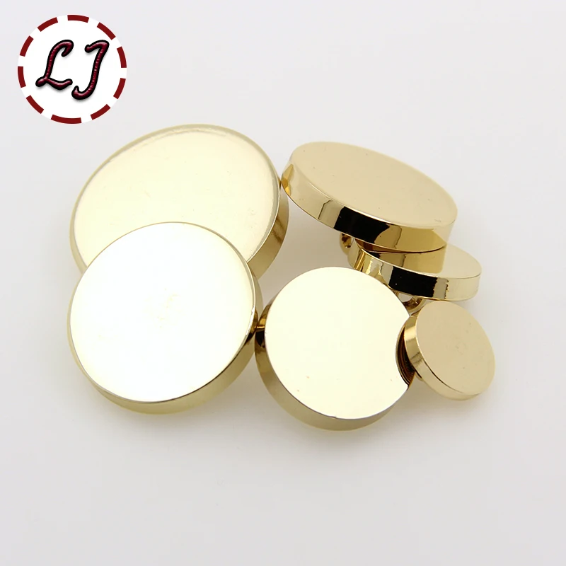 Hot sale 10pcs/lot new fashion decorative buttons high quality plane gold buttons for men shirt suit overcot sewing accessories