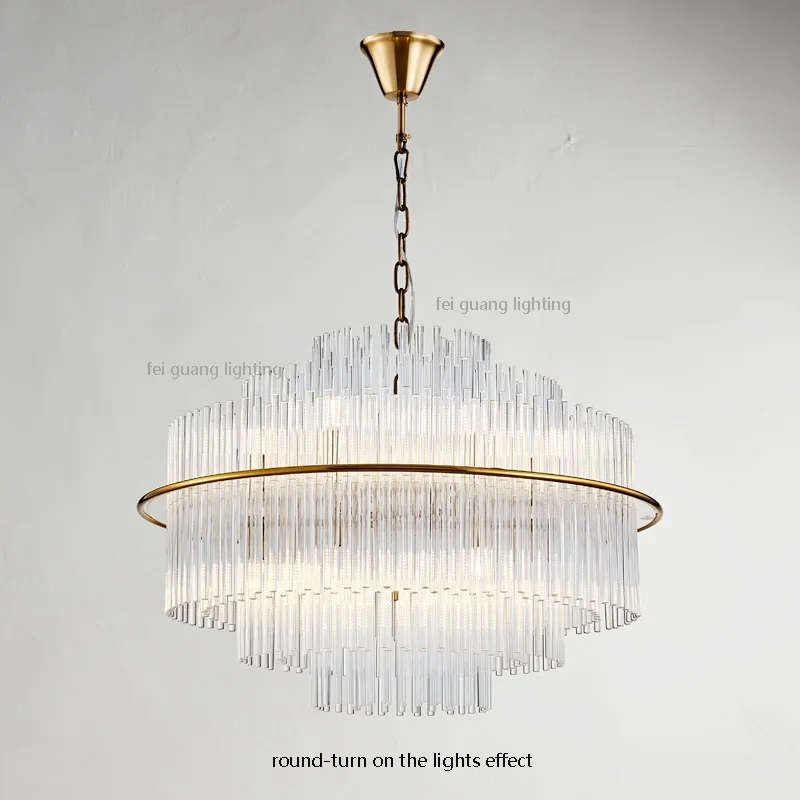 Nordic Chandelier Living Room Atmosphere Bedroom Restaurant Creative Personality Crystal Rod Postmodern Chandelier Led Light