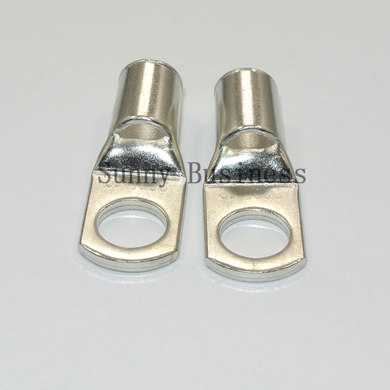 10PCs Bolt Hole Tinned Copper Cable lugs Battery Terminals 35mm 2AWG Wire terminals connector SC35-6