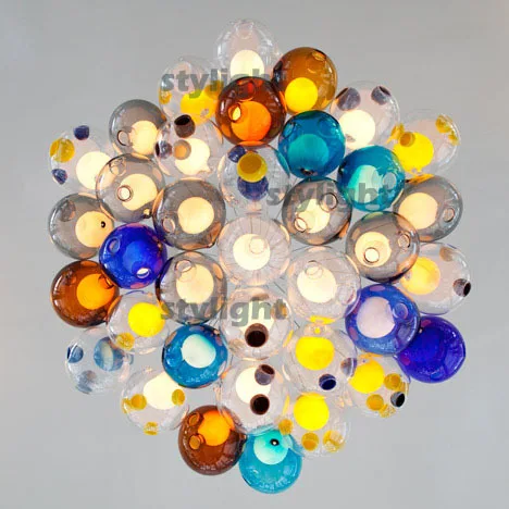 Diameter 15cm, 39 heads chandelier of colourful glass spheres mordern lamp Glass ball pendant lights free shipping