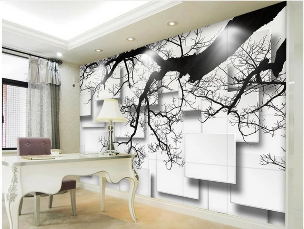 

Custom any size Hand-painted 3d stereo big tree block TV backdrop wall mural photo wallpaper