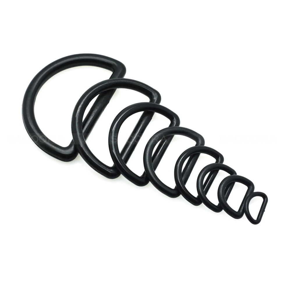 Plastic D-Ring Buckles Belt Buckle Bag Ring D rings for Bag Accessories Webbing Size 10mm-45mm Black