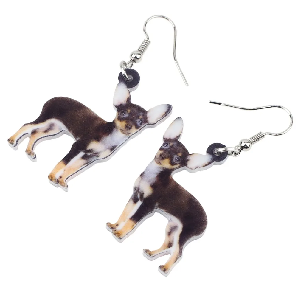 Bonsny Acrylic Anime Chihuahua Dog Earrings Big Long Dangle Drop Animal Jewelry For Women Ladies Teens  Accessories 2018 News