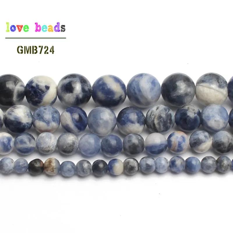 Natural Stone Beads New Blue Sodalite Round Loose Beads For Jewelry Making 15.5inch/strand Pick Size 4/6/8/10/12mm -F00119