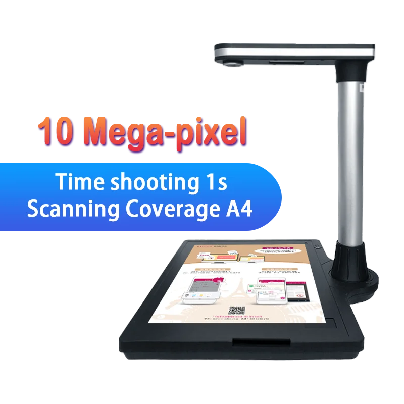 Document Boek Camera Q1280, 12 Mega-Pixel, Nieuwe Versie, Scanner, snelle Scherpstelling Snelheid Dekking A4 Ondersteuning Windows High Definition