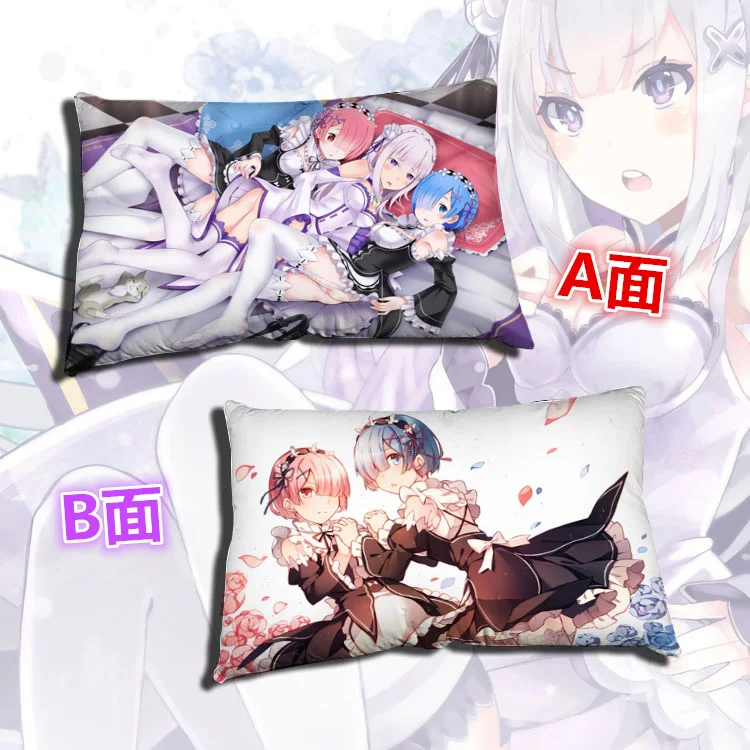 Japanese Anime   Rem Ram dakimakura  Cushion Throw Pillow Case Cover 40x60cm C