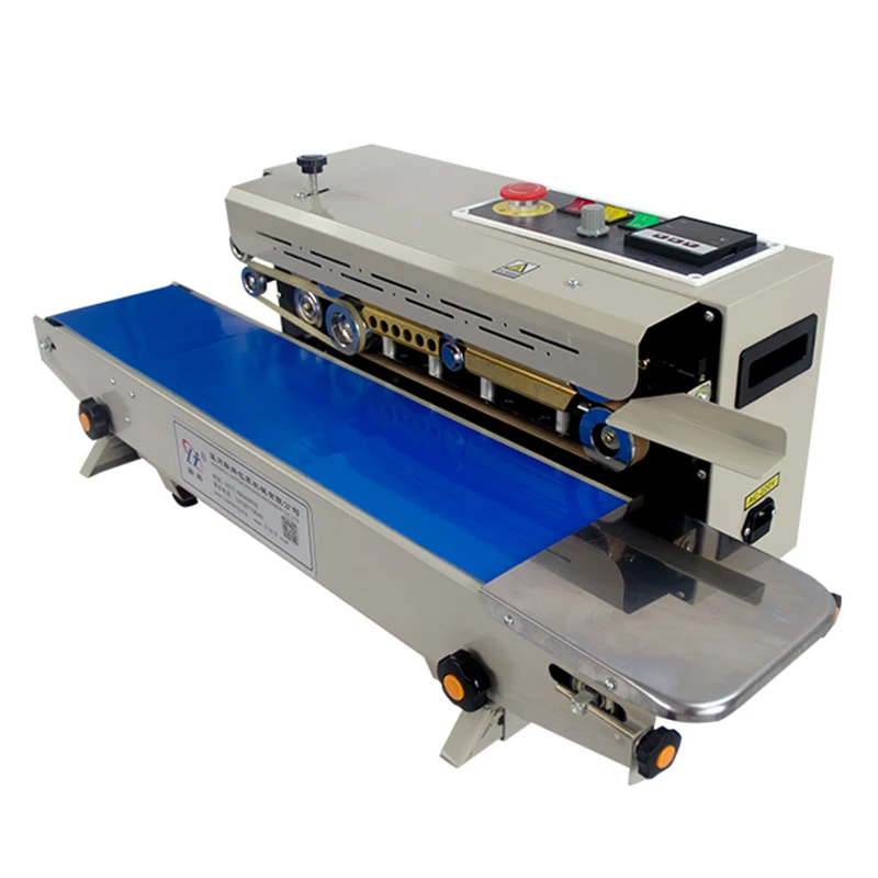 Continuous Auto Film Sealing Machine Horizontal PVC Membrane Bag Film Sealer Temperature Control FR770 with 2 Mark Wheels