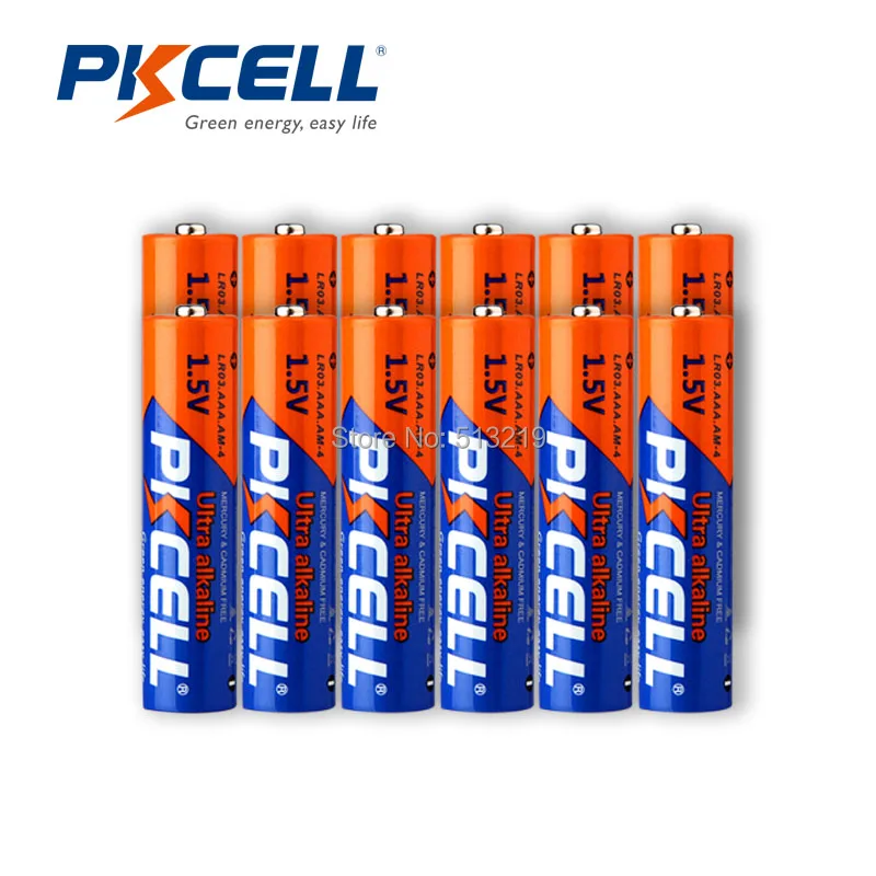 

12Pcs*PKCELL Alkaline Single Use Battery LR03 AAA 1.5V Batteries With 3 Battery hold case box For MP3,Walkman,Toys